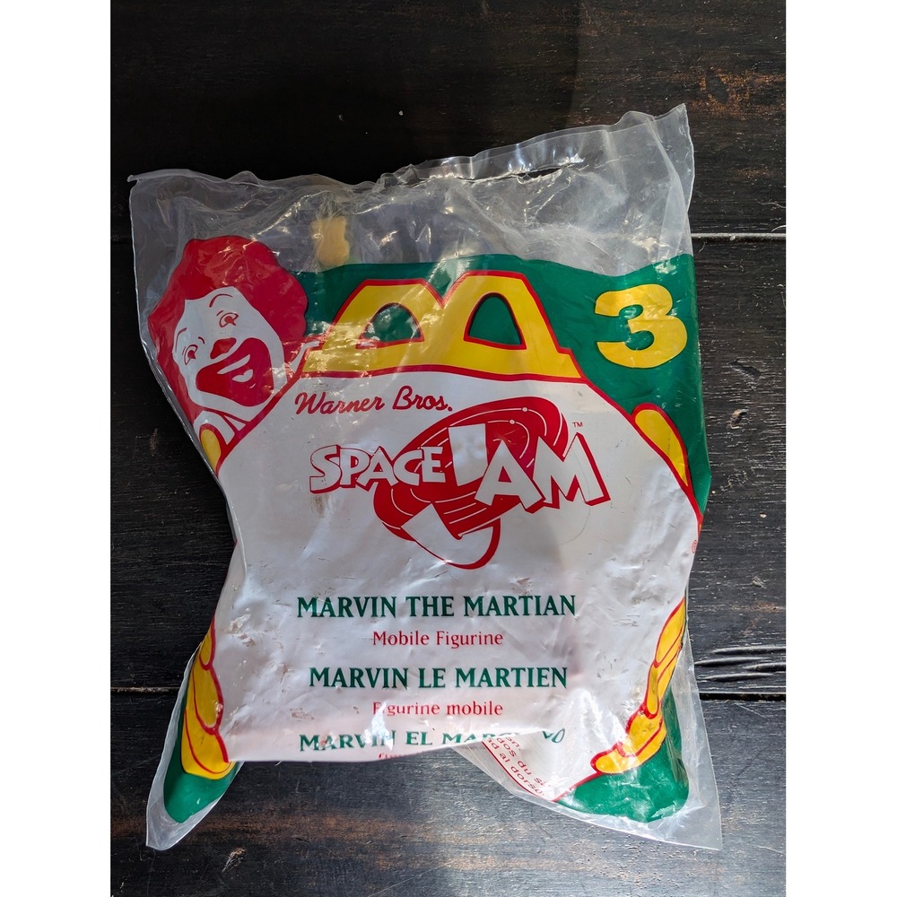Vintage 1996 McDonalds Space Jam Marvin the Martian Mobile Figurine Toy NIP